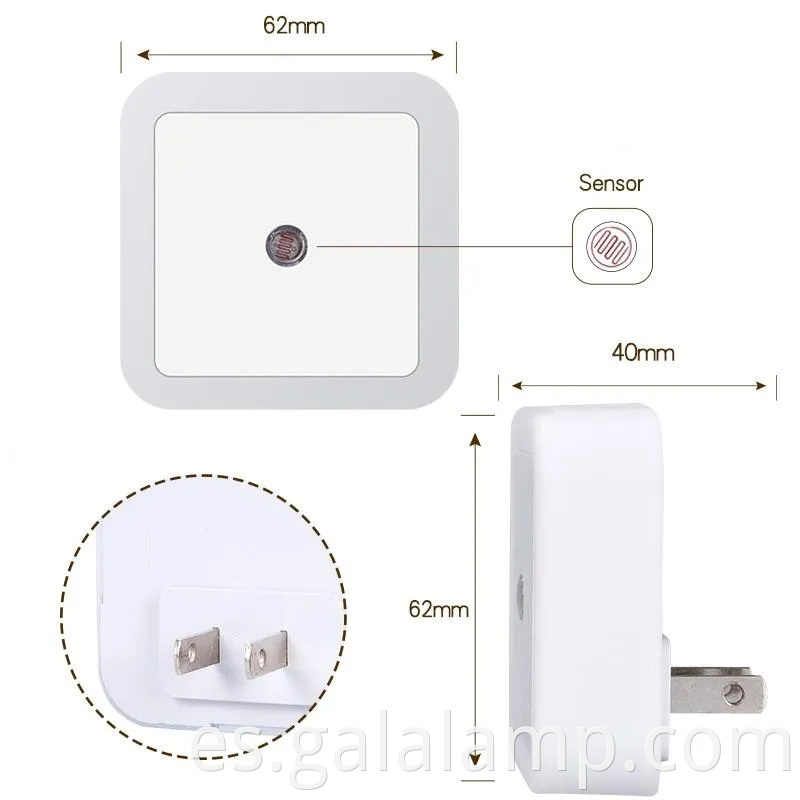 Smart Led Night Light con sensor de anochecer al amanecer, luz de día blanca